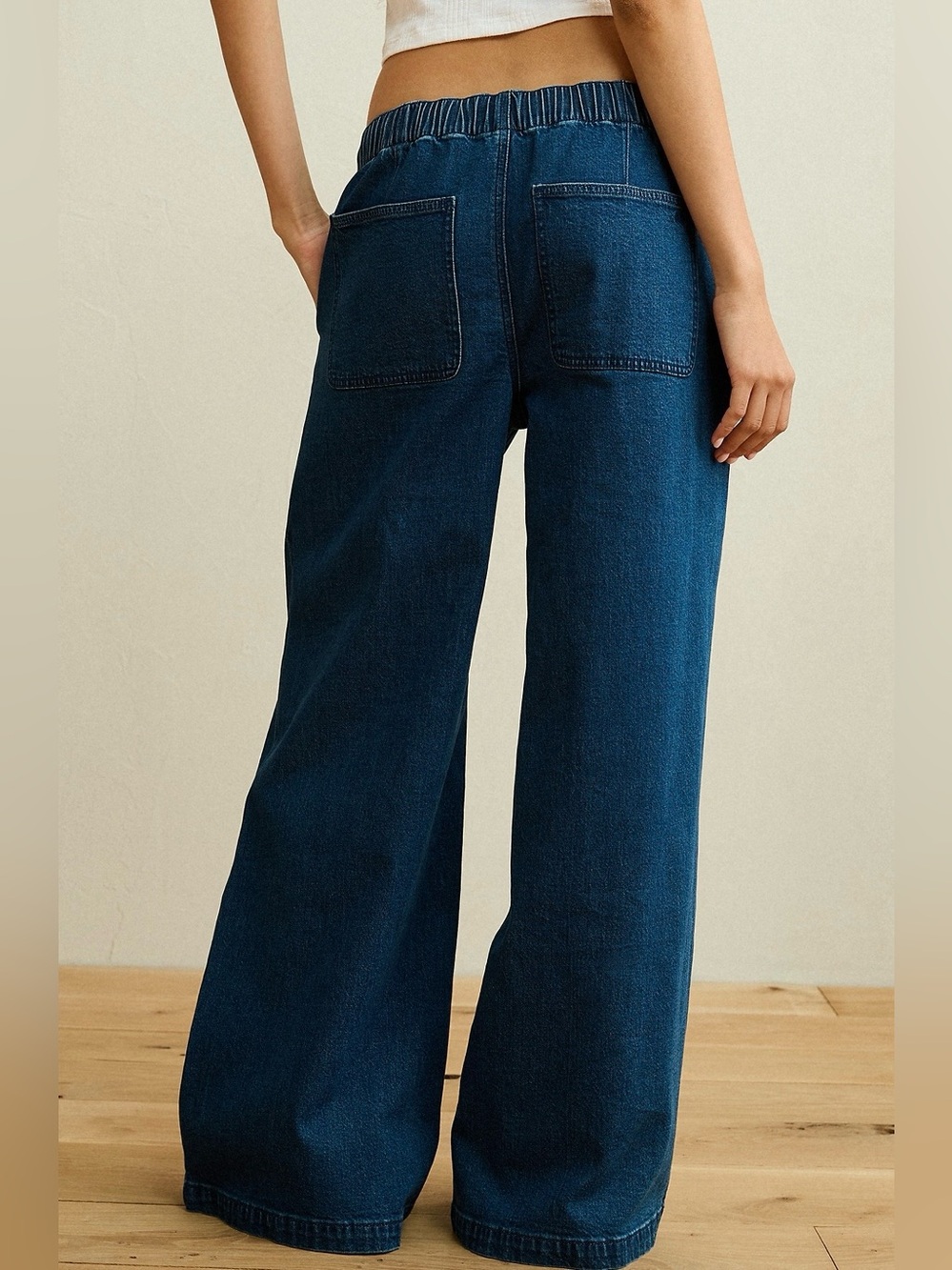 AE Low-Rise Baggy Ultra-Wide Leg Jean ~ Midnight Slumber - Picture 2 of 7
